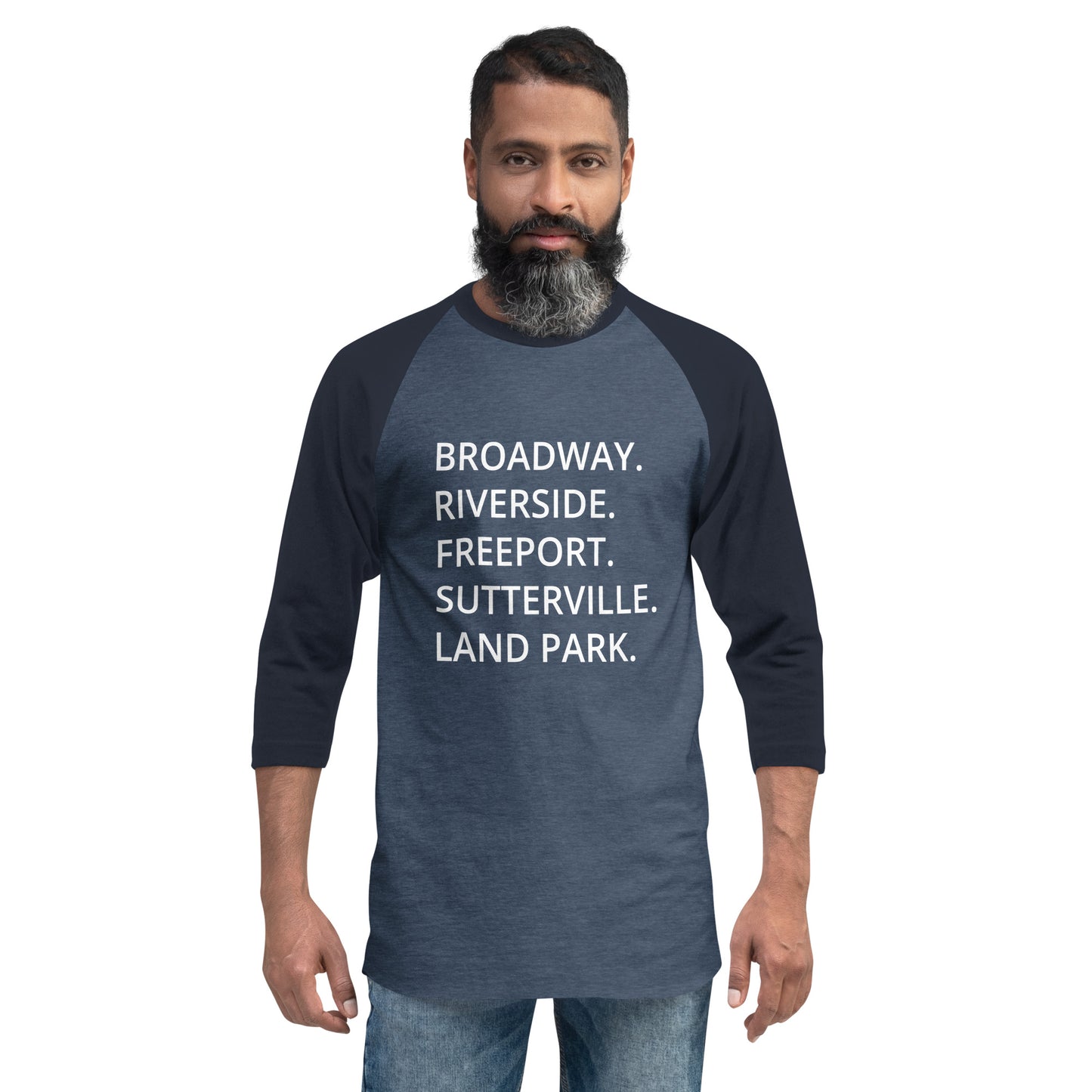 Land Park - Streets - 3/4 sleeve raglan shirt